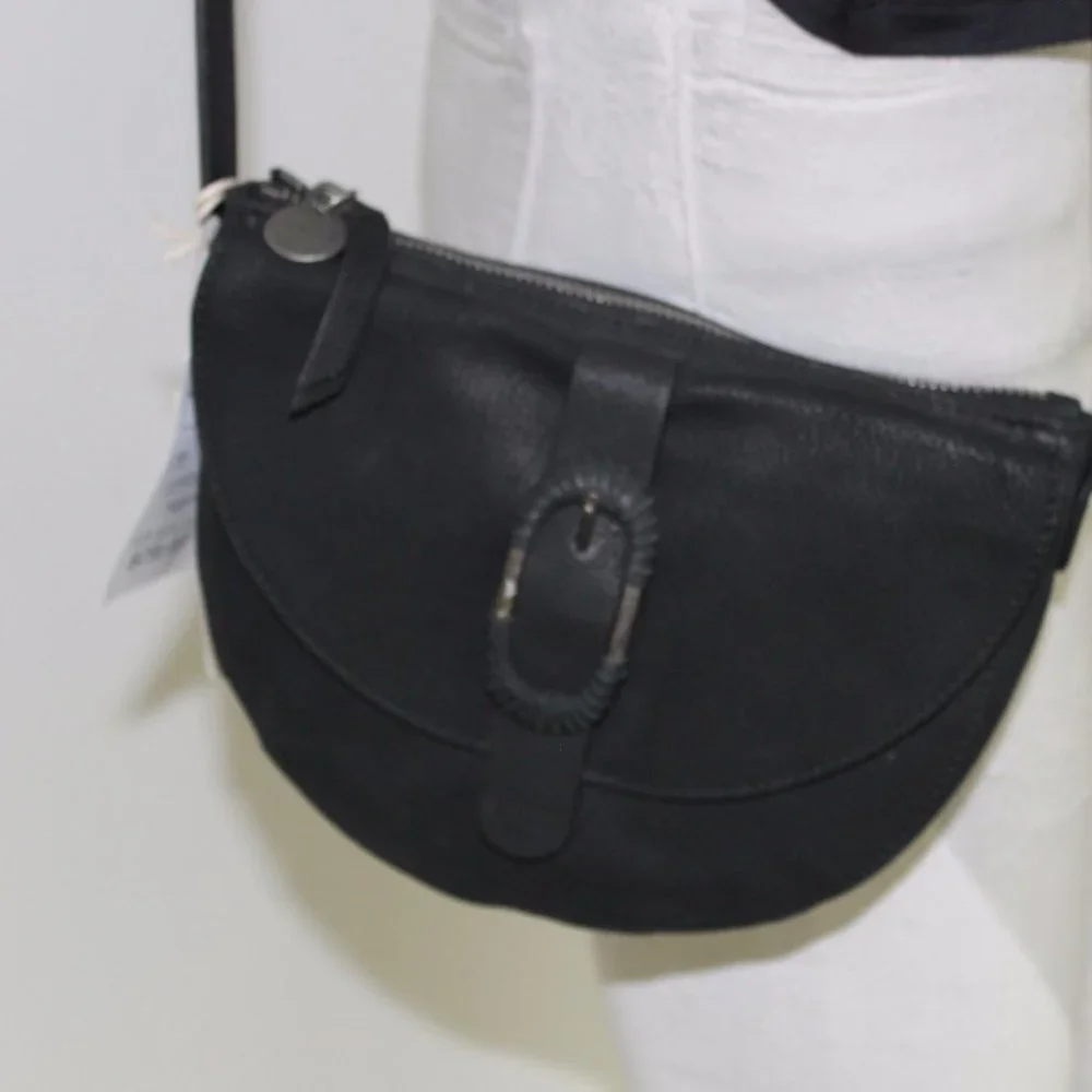 REDUCED Lucky Brand Crossbody Black Nubuck Leather Bag Purse Small